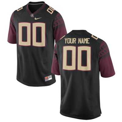 Men%27s Florida State Seminoles Nike Men%27s Customized Game Football Jersey - 2015 Black->customized ncaa jersey->Custom Jersey